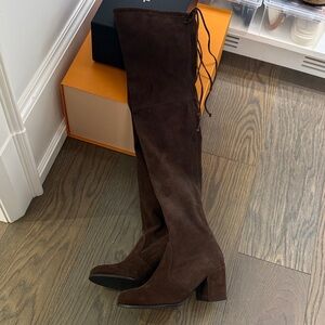 Stuart Weitzman Women’s Over-the-Knee Suede Block Heel Boots - Brown